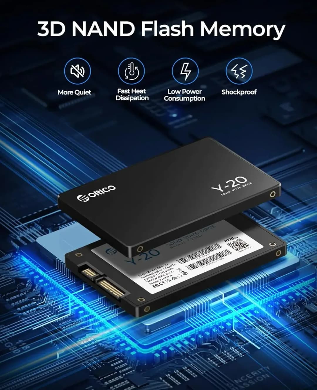 ORICO SATA III SSD 2.5” Internal Solid State Drive 3D NAND 512GB 1TB 2TB 4TB  UP to 550MB/s for Upgrade PC Laptop Desktops Y20 - 5