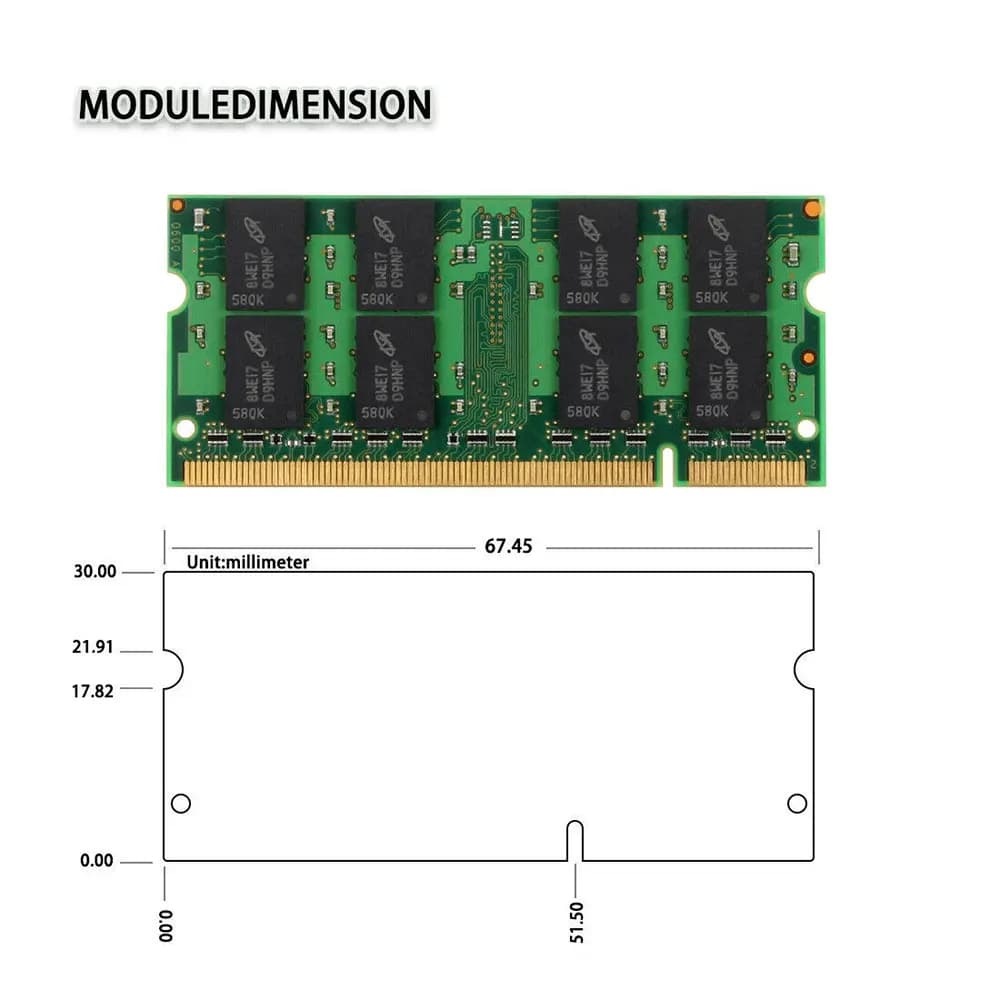 ذاكرة رام لابتوب كروشيال DDR2 2 جيجابايت 4 جيجابايت (2x2 جيجابايت) 667 ميجاهرتز 800 ميجاهرتز SODIMM PC2-5300 PC2-6400 غير ECC غير مخزنة للكمبيوتر المحمول - 4