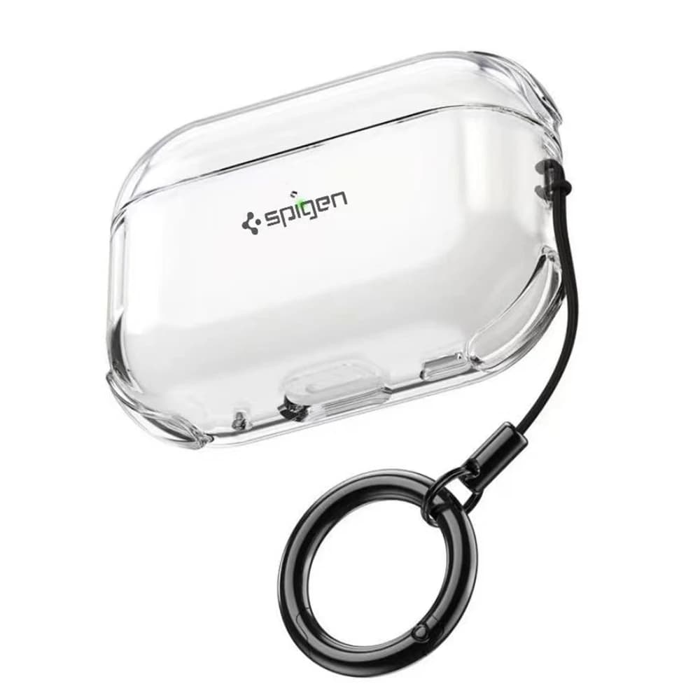 غطاء شفاف من Spigen لسماعات AirPods 4 Pro و3 Pro و1 من مادة TPU مع حلقة مضادة للفقدان وحماية من الصدمات 2026