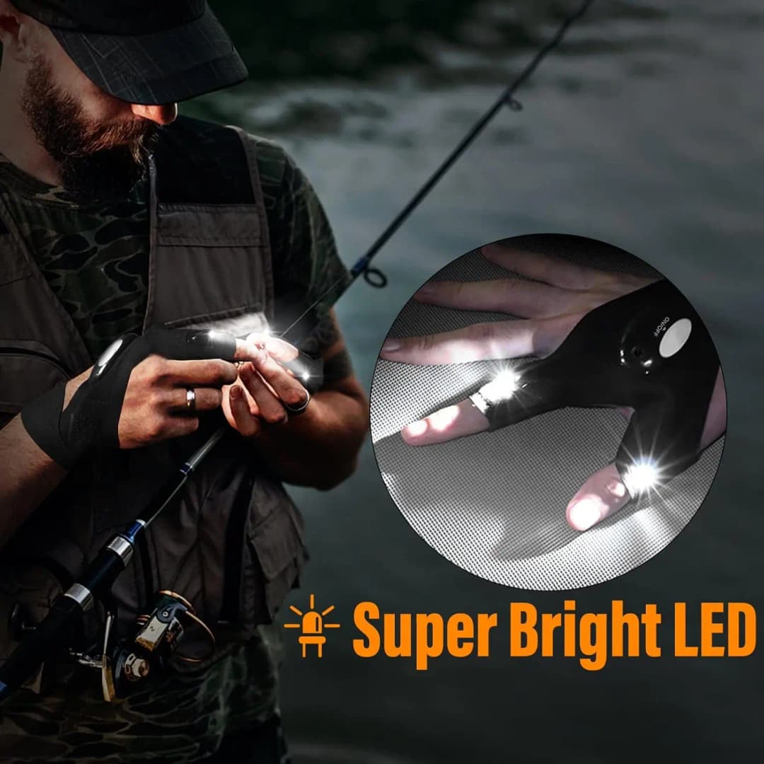 قفازات كشاف LED، هدايا مميزة للرجال والبالغين، إضاءة أصابع مثالية للصيد والتخييم - 3
