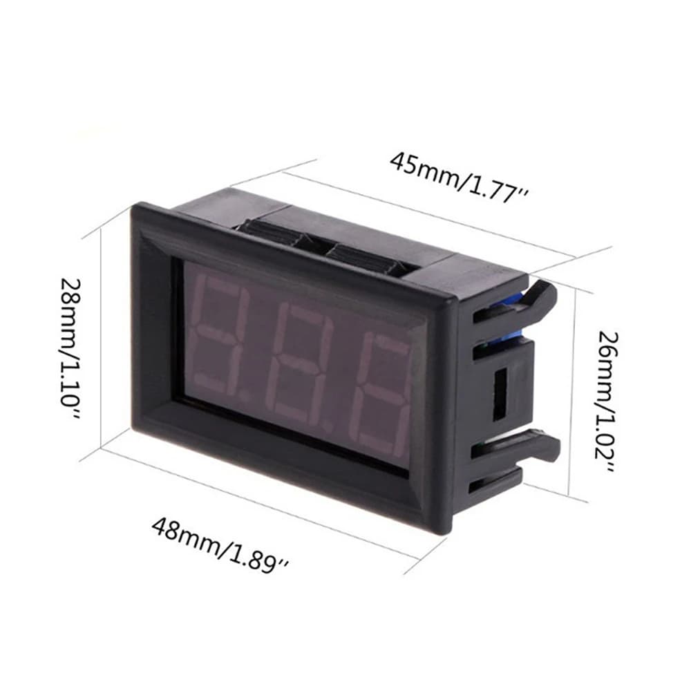 مقياس حرارة رقمي LED للسيارة، مقياس مراقبة درجة الحرارة مع مجس حرارة، يعمل على DC 5-12V - 5