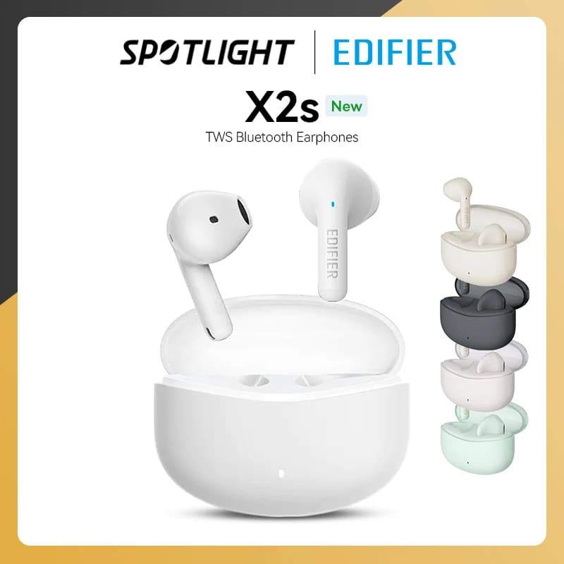 سماعات أذن لاسلكية Edifier X2s Bluetooth V5.3، وقت تشغيل 26 ساعة، باس عميق، خفيفة الوزن، مقاومة للماء IP54