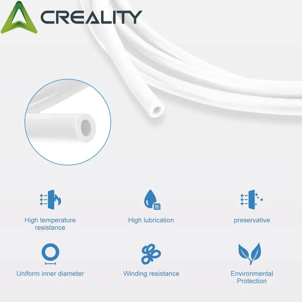 أنابيب PTFE من كرياليتي لطابعة 3D، 1 متر/2 متر، ترقيات لأنابيب Bowden، متوافقة مع خيط 1.75mm وسلسلة Ender CR - 2