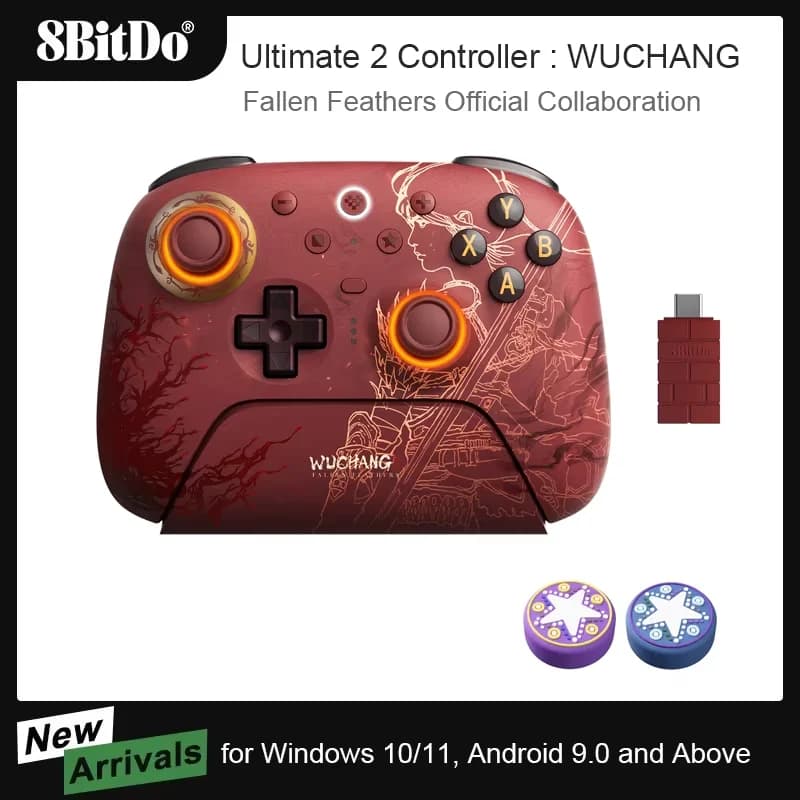 وحدة تحكم لاسلكية 8BitDo Ultimate 2 WUCHANG: Fallen Feathers لـ Windows وAndroid مع عصي تحكم TMR وتقنية 8Speed يد التحكم