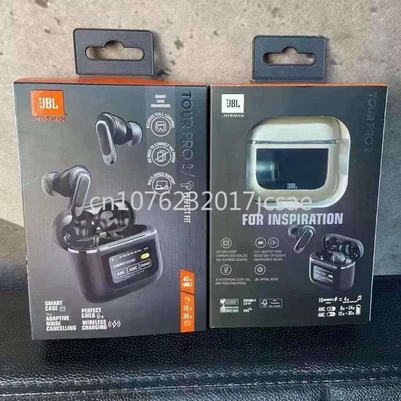 سماعات الأذن اللاسلكية الحقيقية الأصلية JBL Tour PRO 2 بلوتوث ستيريو سماعات أذن سماعات رأس رياضية مع شاشة LCD ذكية إصدار HK