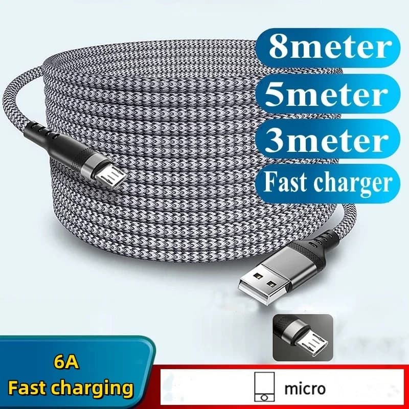 Extender Long Usb A Fast Charging Cable Charger 3M/5M/8M Micro Usb Wire Cord for Xiaomi Samsung Huawei Mobile Phone Data Cord - 2