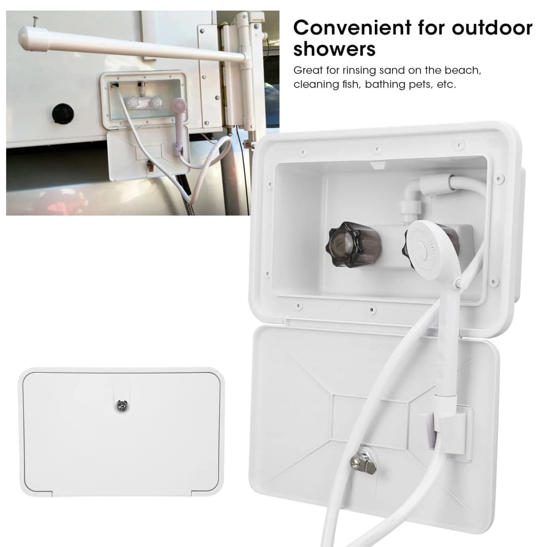 RV Exterior Shower Box Kit Outdoor Washing Kit With Lock For Boat Yacht Camper Motorhome - 6