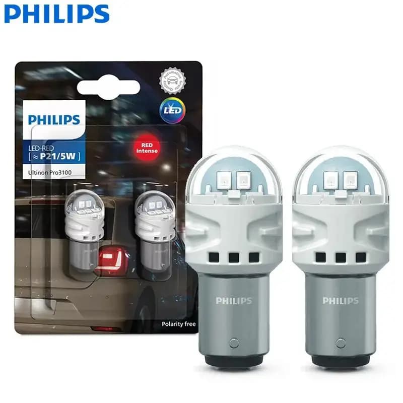 مصابيح إشارات Philips Ultinon Pro3100 LED P21/5W 1157 S25 حمراء بيضاء إضاءة خلفية إشارة توقف ضباب P21W - 5