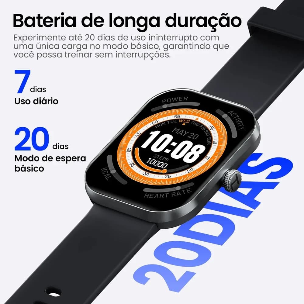 HAYLOU S6 Smartwatch 2.01" HD Display Bluetooth Voice Callings IP68 Waterproof Fitness Tracking Watch - 4