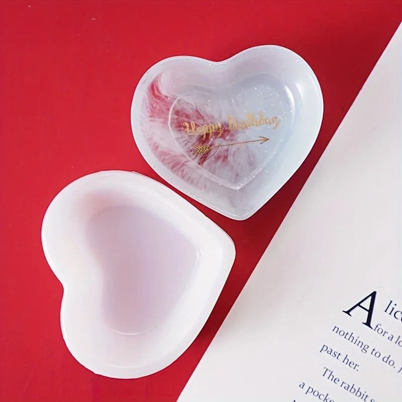 Concrete Stripe Storage Tank Silicone Mold DIY Heart shaped Disc Elliptical Tray Gypsum Cement Resin Mold - 4