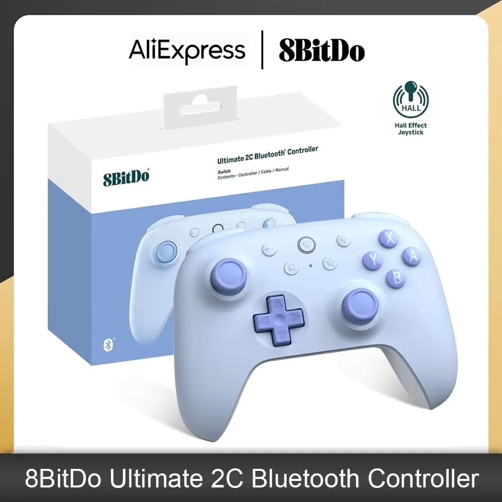 وحدة تحكم بلوتوث 8BitDo Ultimate 2C يد تحكم لاسلكية مع عصا تحكم بتأثير هول لجهاز Nintendo Switch / Switch 2 / وحدة تحكم OLED
