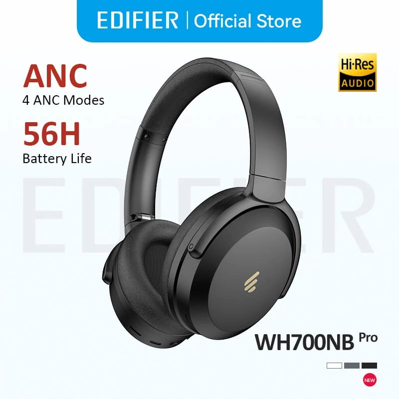 سماعات رأس إديفاير WH700NB برو لاسلكية هايبرد ANC بلوتوث V5.4 هاي-ريز فوق الأذن اتصال متعدد النقاط 56 ساعة تشغيل