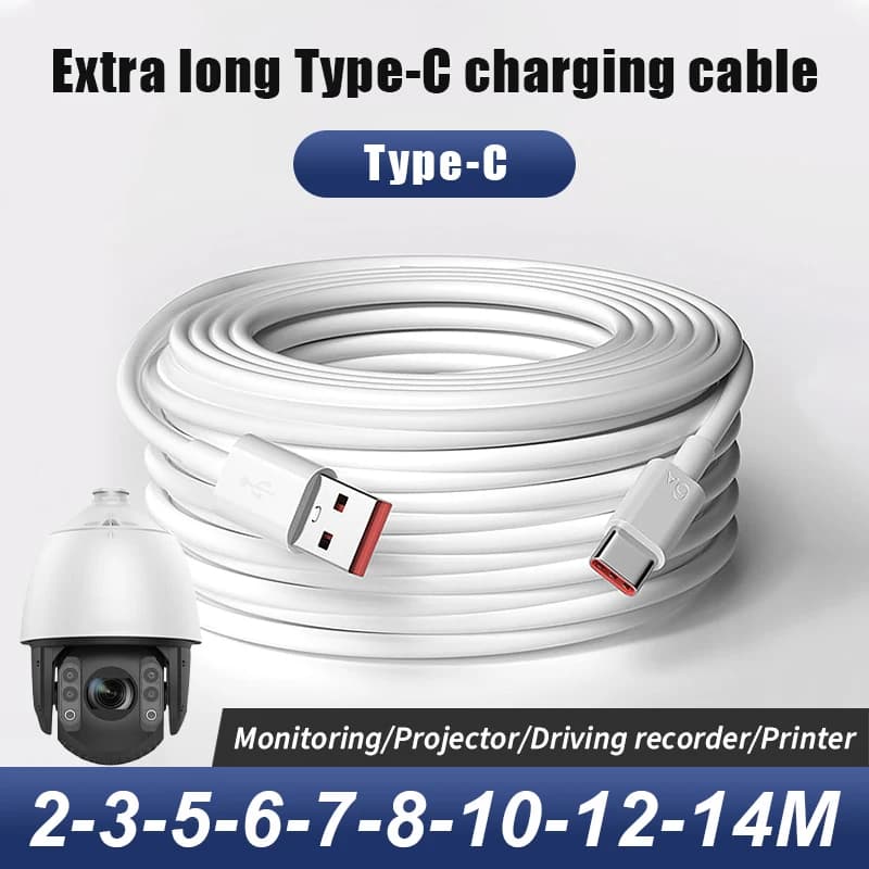 كابل Micro USB، 1M إلى 12M، Type C، شحن سريع 6A، كابل بيانات عالمي لآيفون 15 وسامسونج وكاميرا PS5 وVR