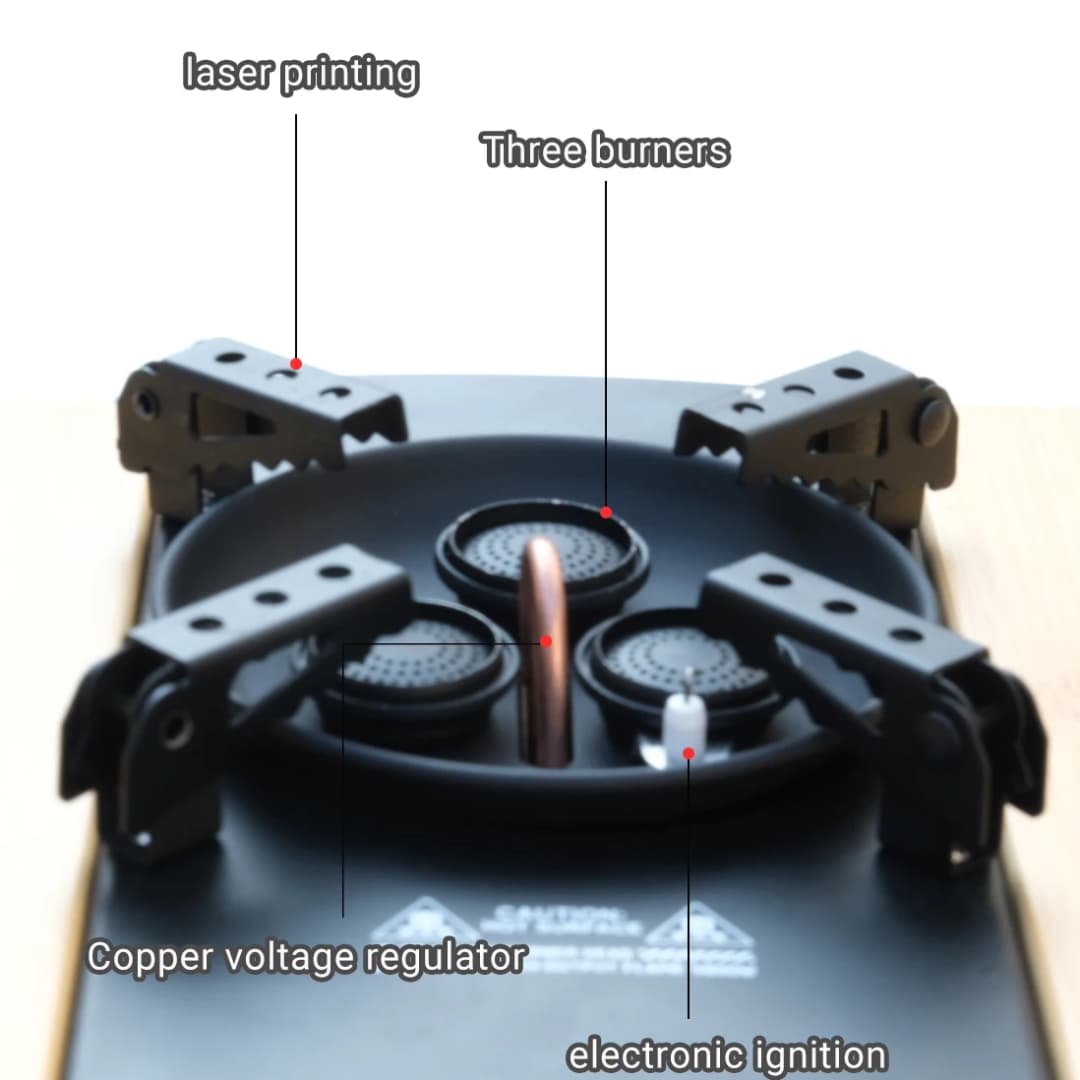 Pandatour Camping IGT Gas Stove Easy Equiped 0.5-Unit Portable Hiking Stove High Effi Ciency 6500W High Firepower Burner - 2