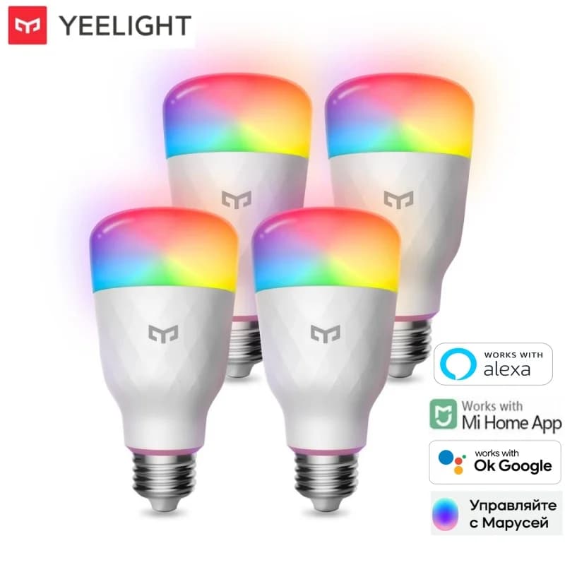 مصباح ليد ذكي Yeelight W3 E26 إضاءة محيطة ملونة/بيضاء تحكم صوتي واي فاي 1700K~6500K متوافق مع Mi Home وAlexa وGoogle SmartThings