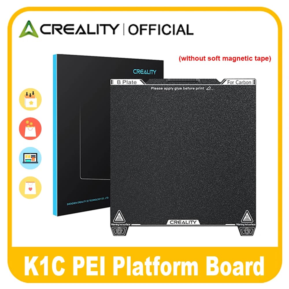 لوحة بناء Creality K1C مقاس 235x235 مم، ورقة PEI مغناطيسية مرنة من الفولاذ الربيعي لطابعات K1/K1C/Ender 3/Ender V3 KE/SE