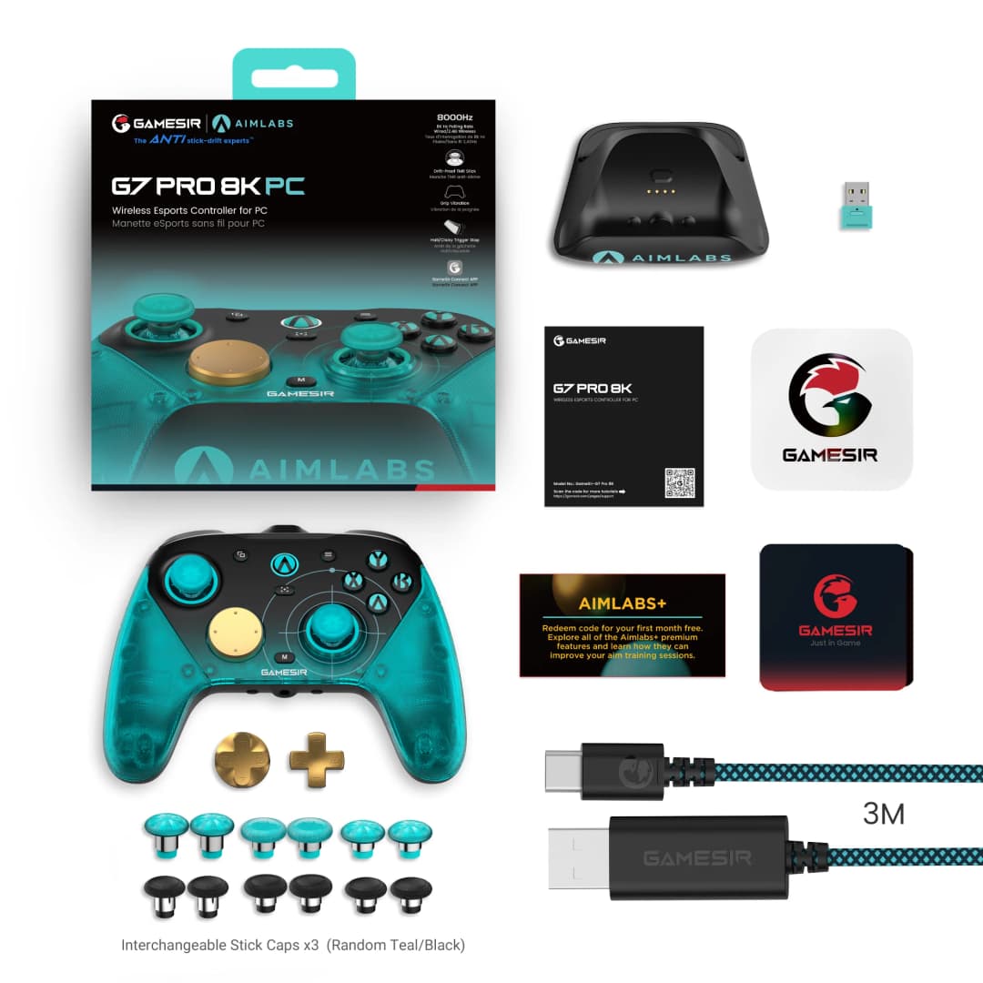 وحدة تحكم لاسلكية GameSir G7 Pro 8K إصدار Aimlabs معدل استطلاع 8000Hz ذراع تحكم، عصا تحكم TMR Gen-2 بتقنية Hall Effect - 6