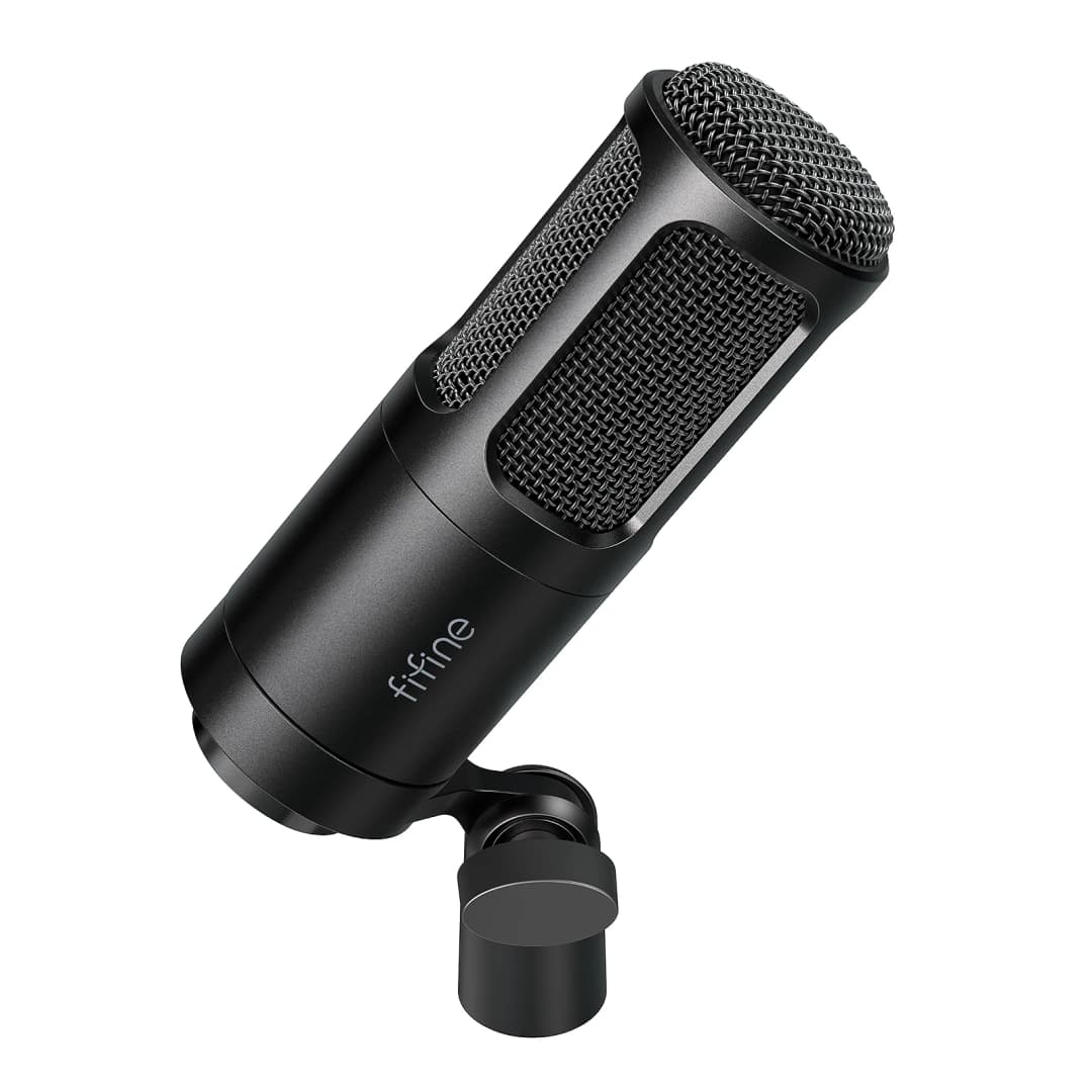 ميكروفون ديناميكي FIFINE XLR، ميكروفون بودكاست صوتي بنمط كارديويد، ميكروفون معدني للبث المباشر/الدبلجة/تسجيل الفيديو، K669D