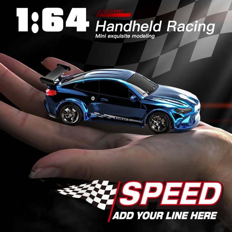 سيارة تحكم عن بعد KF20 عالية السرعة بمقياس 1/64، سيارة سباق GTR صغيرة للمكتب بتحكم عن بعد 2.4G رباعية الدفع، هدية للأولاد والأطفال - 5