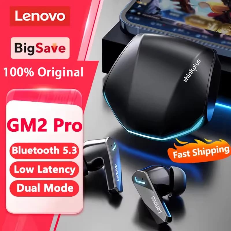 سماعات Lenovo XT53 الأصلية بلوتوث V5.4 - شاشة LED لعرض الطاقة، سماعات ألعاب، مقاومة للماء والعرق، سماعة لاسلكية محدثة
