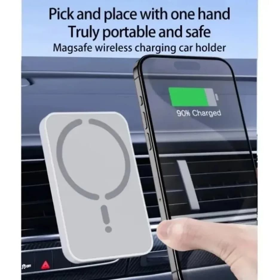 شاحن سيارة لاسلكي مغناطيسي 30 واط مع حامل جوال للتهوية متوافق مع Magsafe آيفون 16 و 15 و 14 و 13 و 12 برو ماكس - 6