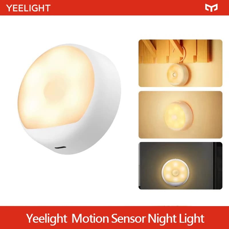 مصباح ليلي LED من Yeelight مع مستشعر حركة وإمكانية إعادة الشحن، مصباح ذكي للمنزل لغرف النوم والخزائن والممرات