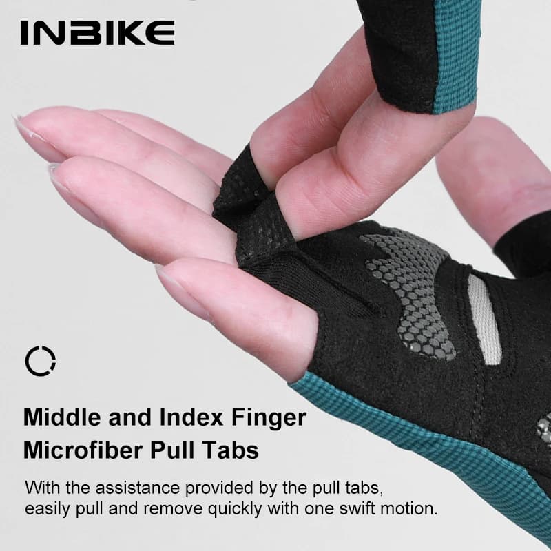 INBIKE قفازات ركوب الدراجات نصف إصبع MTB قفازات دراجة صيفية للرجال ركوب SBR راحة مبطنة قفازات دراجة جبلية إكسسوارات - 3