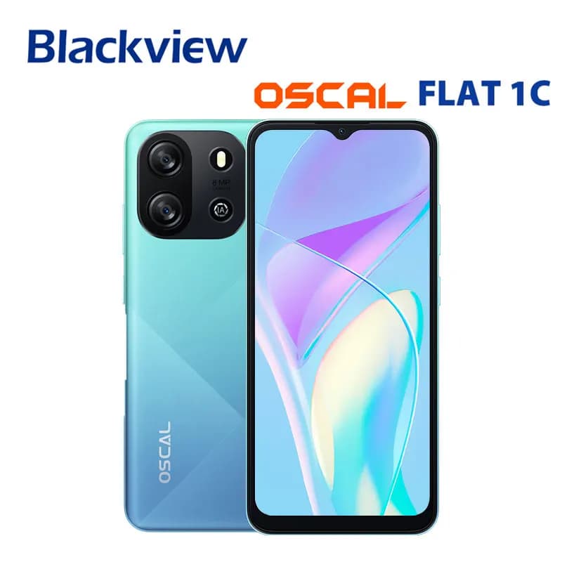 هاتف بلاك فيو OSCAL FLAT 1C بنظام أندرويد 13، 2GB 32GB هاتف ذكي رخيص 6.65 بوصة، بطارية 4700mAh، 4G