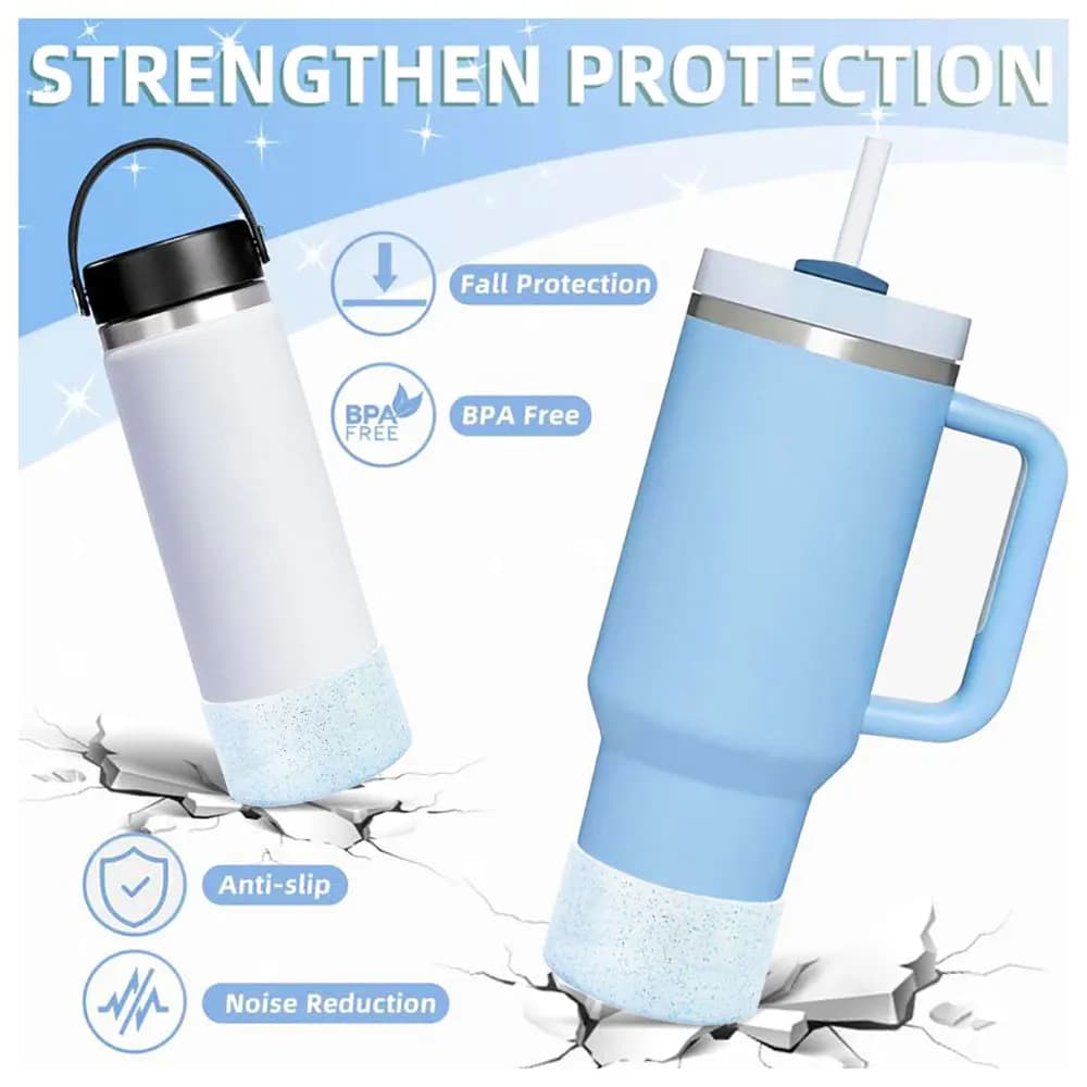 SW 7.5CM Glitter Silicone Cup Bottom Cover For Stanley 40oz/30oz Tumbler Anti-Slip Silicone Boot Sleeve 75MM Water Bottle Covers - 3