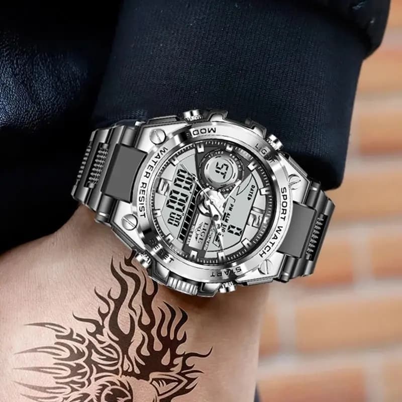 LIGE Men Military Watch Digital 50m Waterproof Wristwatch LED Quartz Clock Sport Watch Male Big Watches Men Relogios Masculino - 5