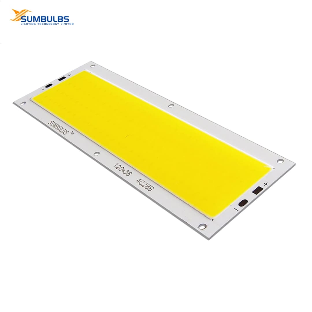 لوحة مصباح LED COB 12V، 12W، مصدر ضوء، ألوان دافئة/طبيعية/بيضاء باردة/زرقاء/حمراء/خضراء، 120x36 مم، لمصباح سيارة DIY