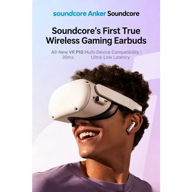 أنكر ساوندكور VR P10 سماعات بلوتوث لاسلكية منخفضة الكمون لسويتش الألعاب والرياضات الإلكترونية سماعات رأس للألعاب - 4