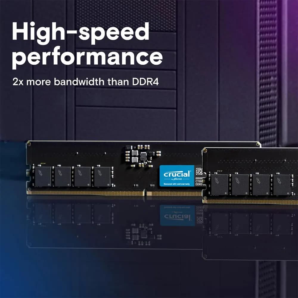 ذاكرة ألعاب سطح المكتب DDR5 من Crucial، 16GB، 5600MHz، 32GB، 4800MHz، UDIMM، 288Pin، PC5-38400، 44800، لـ Intel و AMD - 3