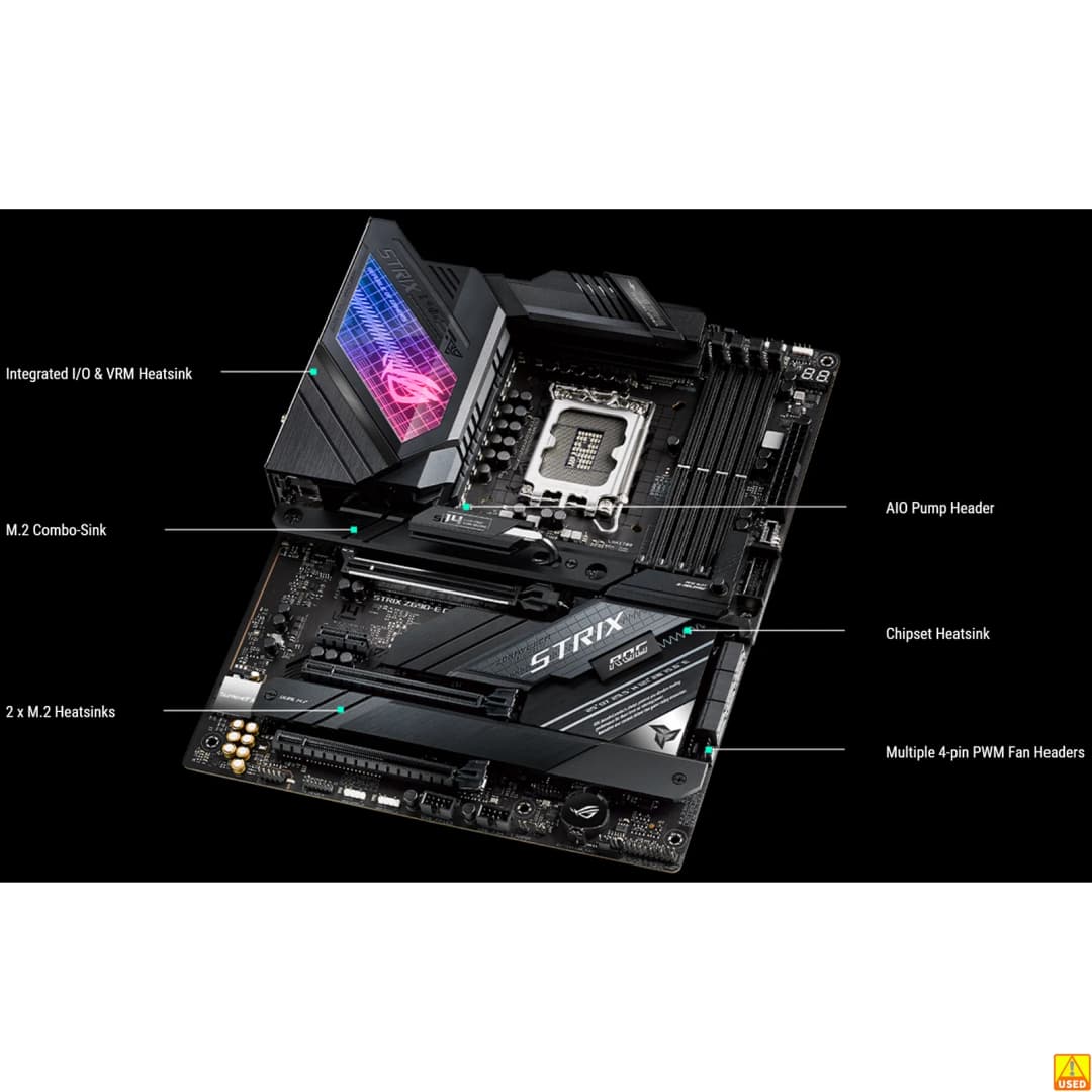 لوحة أم ASUS ROG STRIX Z690-E GAMING WIFI بمقبس LGA1700 معالج مركزي DDR5 6400(OC) MHz مجموعة شرائح Z690 لوحة رئيسية ATX - 3