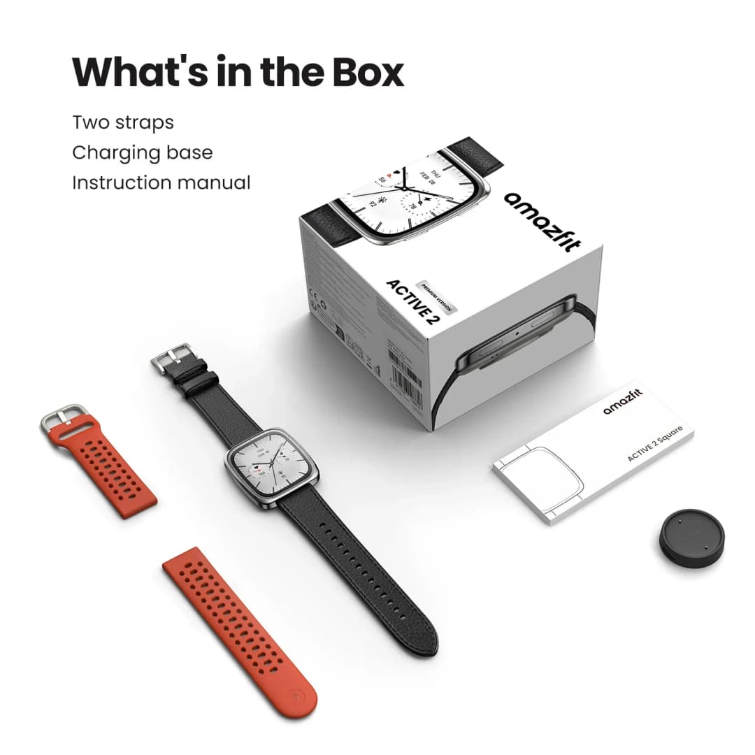 ساعة Amazfit Active 2 الذكية المربعة الفاخرة ببطارية تدوم حتى 10 أيام مع أكثر من 160 وضع تمرين - 3
