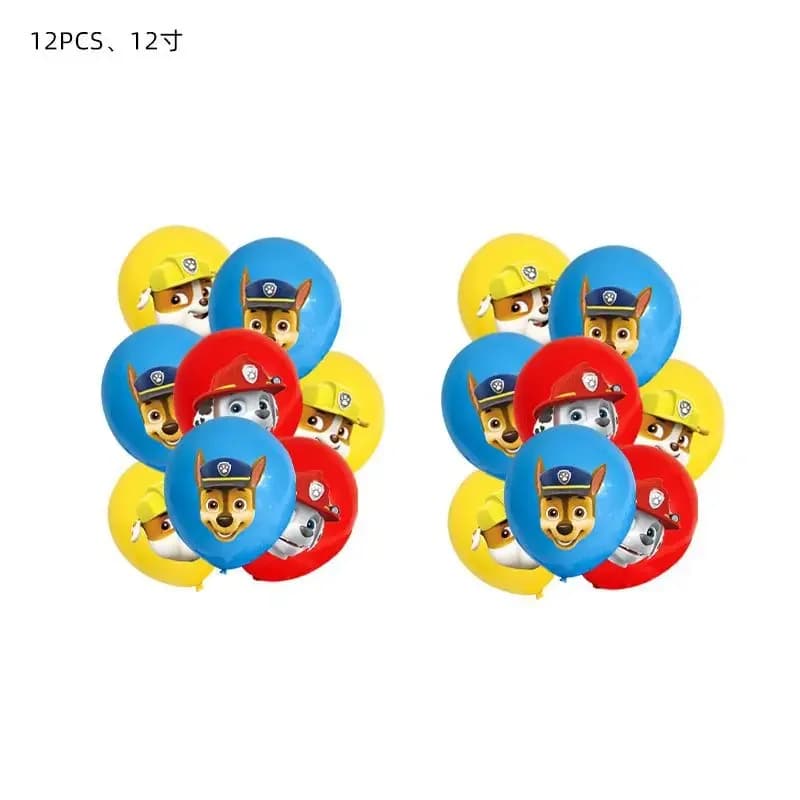 ديكور عيد ميلاد PAW Patrol بالون فويل أدوات مائدة قابلة للتصرف لافتة خلفية كلب تشيس مارشال سكاي مستلزمات حفلة الأولاد - 6