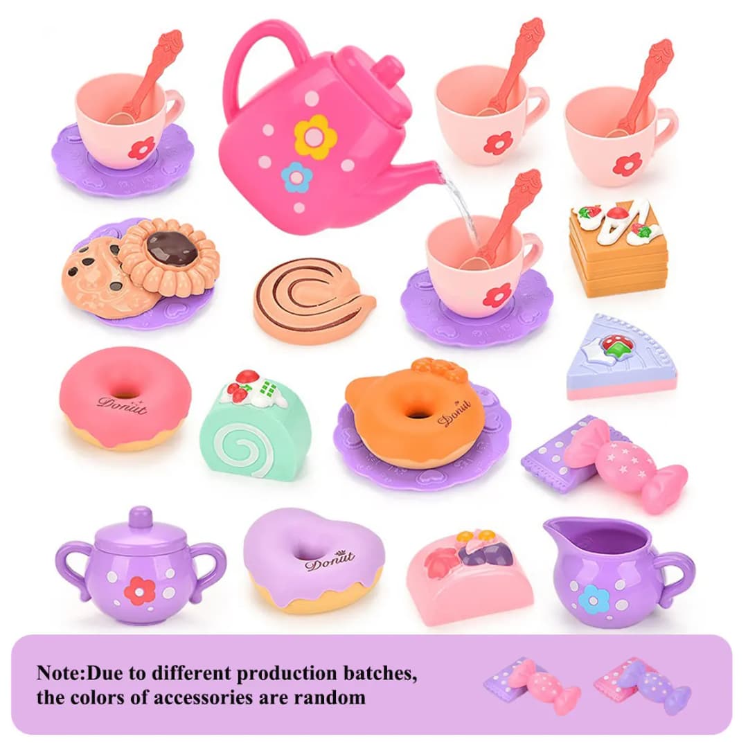 Kids Tea/Pastry Set Toy Simulation Pretend Play Food Playset for Children Montessori Toddler Children Gift Kitchen Girl - 2
