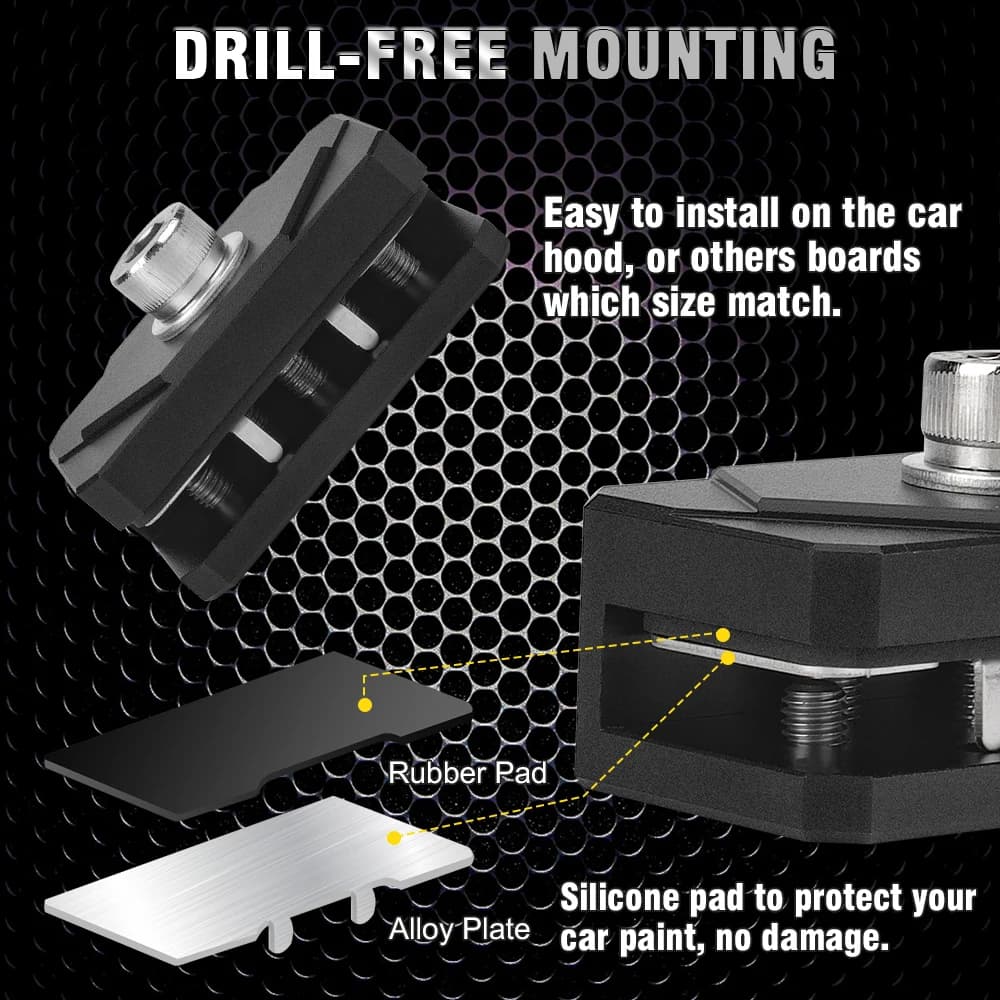 Quick Mount Bracket Release Plate Kit Universal Hood Work Ditch Light Mounting Holder for Pickup SUV Offroad 4X4 4WD Cars - 4