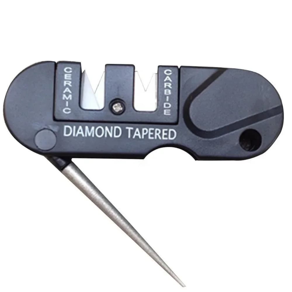4-in-1 Portable Tungsten Diamond Tool Ceramic Carbide Knife Whetstone Sharpener Sharpen Fish Hook Pocket Camp Hike outdoor - 4