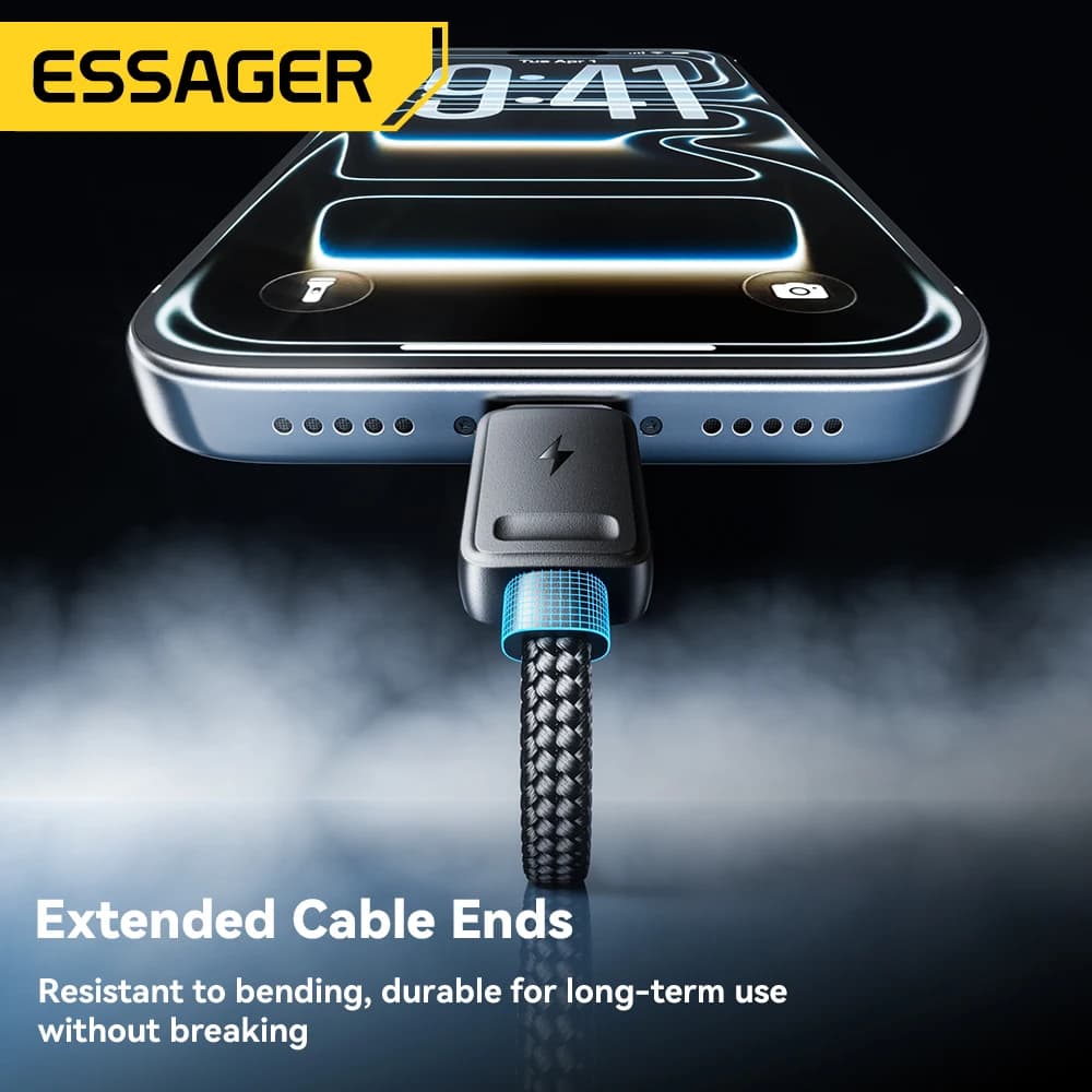 كابل شحن سريع محمول من Essager 4 في 1 للسفر، كابل من Type C أنثى إلى متعددة USB مع محولين من Type C وMicro وLightning - 3