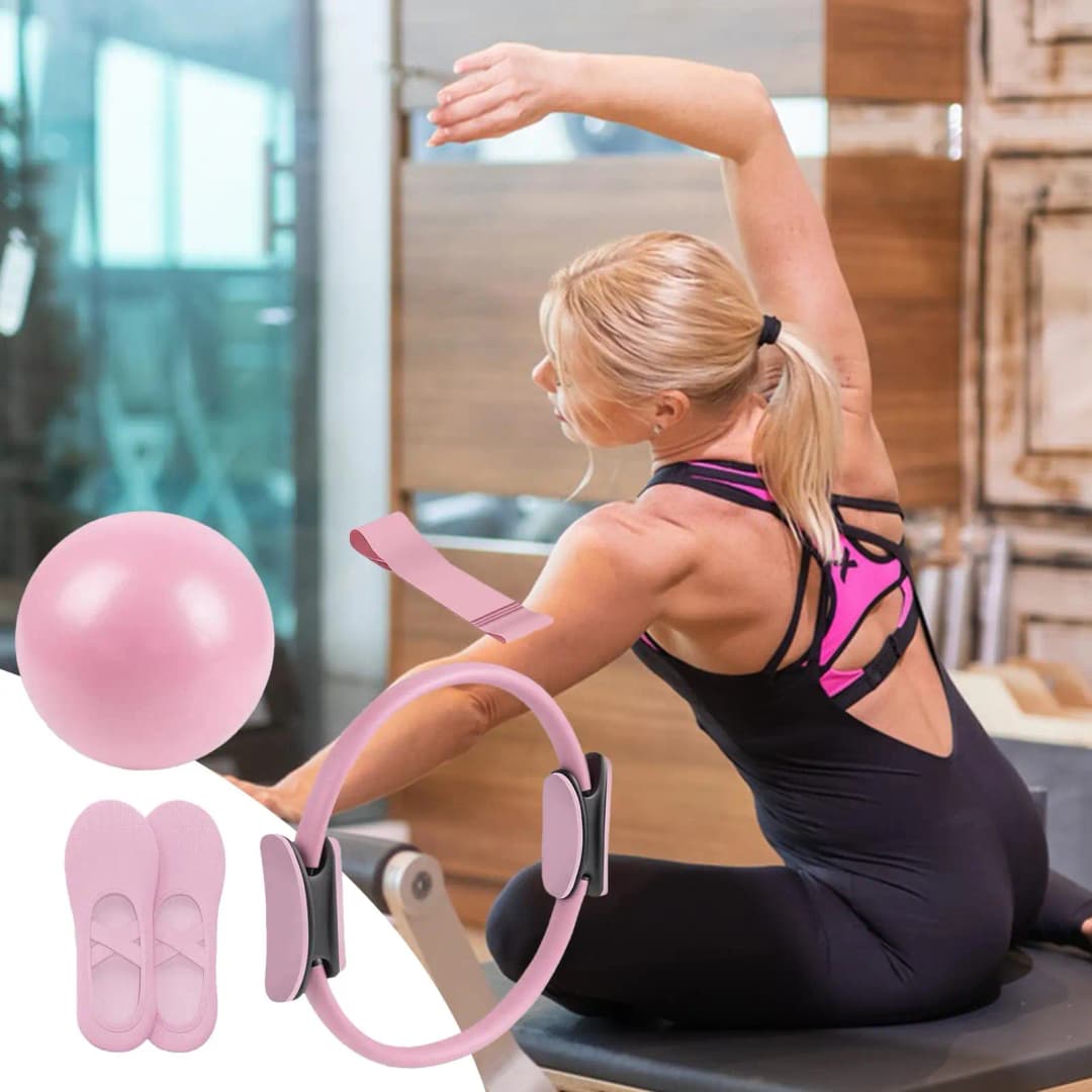 NEW Pilates Ball And Ring Set Pilates Fitness Ring Resistance Band Exercise Workout Fitness Equipment For Pregnancy Postpartum - 3