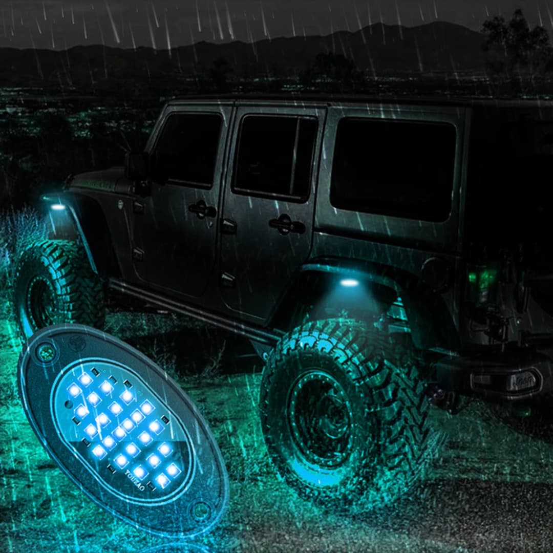 4pcs Car Chassis Light for Trucks LED Rock Lights with for Pickup Off Road Jeep SUV ATV UTV Car - 3