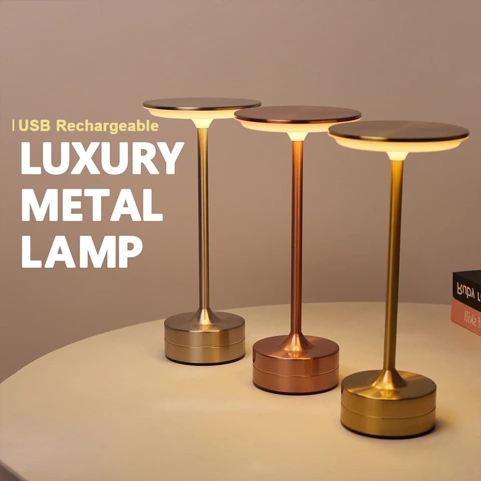 مصباح طاولة LED مع مستشعر لمس، إضاءة ليلية قابلة للشحن عبر USB، مصباح قراءة محمول لغرف النوم والمطاعم والفنادق