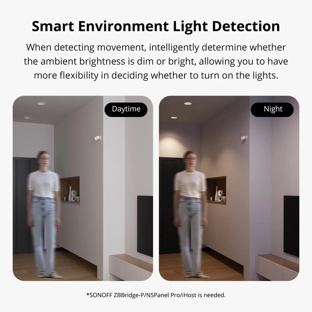مستشعر حركة SONOFF SNZB-03P يعمل بتقنية ZigBee مع كشف الحركة والضوء الذكي وتنبيه التشغيل مع ZBBridge عبر تطبيق eWeLink وAlexa وGoogle - 3