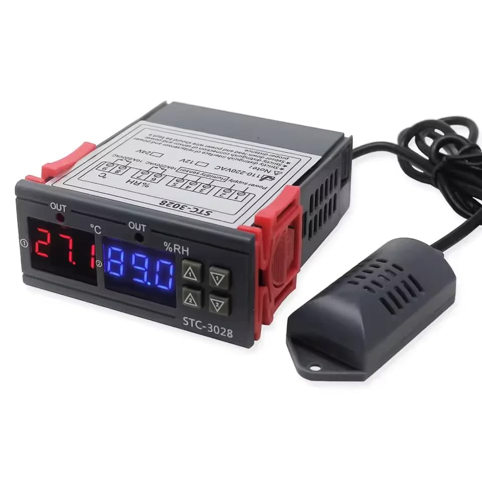 Dual Digital Thermostat Temperature Humidity Control STC-3028 Thermometer Hygrometer Incubator Controller AC 220V DC 12V 24V - 4