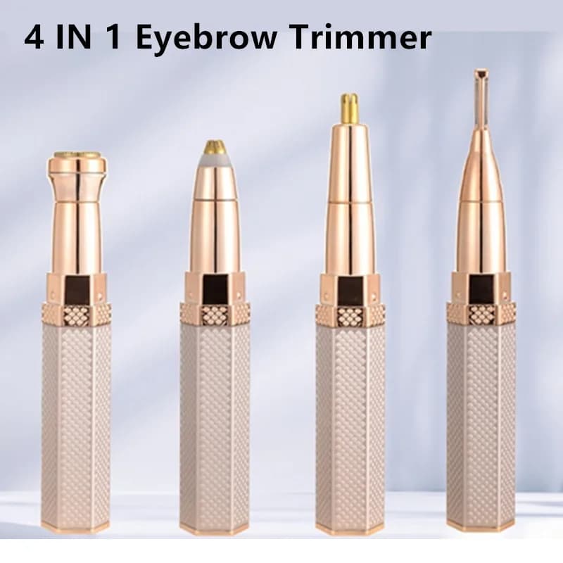 محمولة 4 في 1 ماكينة إزالة الشعر الكهربائية النسائية بدون ألم لتشذيب البكيني والجسم والوجه والحاجبين مع شحن USB