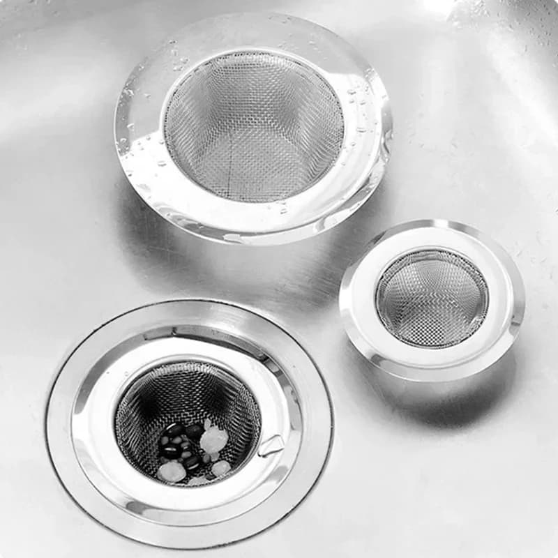 Kitchen Sink Filter Stainless Steel Mesh Sink Strainer Filter Bathroom Sink Strainer Drain Hole Filter Sewer Screen Strainers - 4