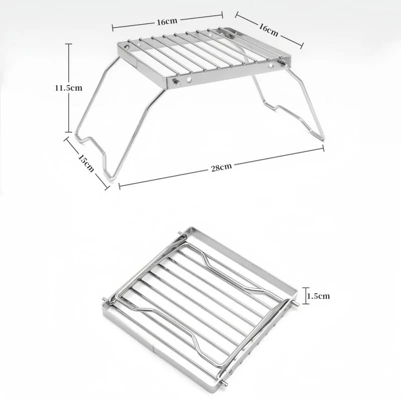 Ourdoor Stainless Steel Camping Grill Portable Foldable Mini Grill Rack Burner Stove Stand For Picnic Cooking Camping Equipment - 6