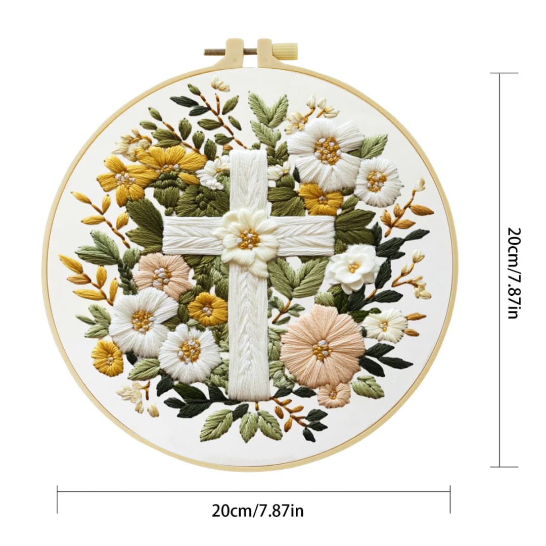 1pc 20X20CM/15X15CM 7.87/6.3inch flower Embroidery Starter Kit DIY kit DIY embroidery kit manualidades Needle Art - 5