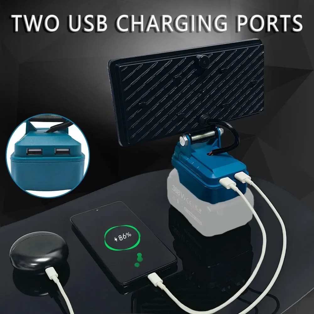 مصباح عمل LED مقاس 3/4/8 بوصة لبطارية ماكيتا 14.4V 18V Li-ion مع كشاف USB خارجي وفانوس تخييم وإضاءة طوارئ - 4